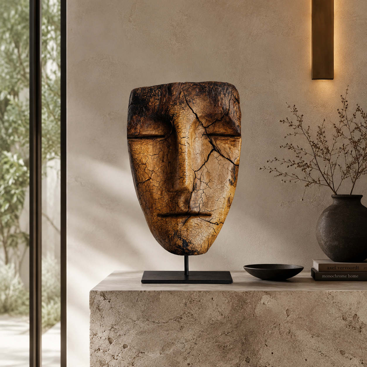 ARBYNART Weathered Serenity Face Sculpture