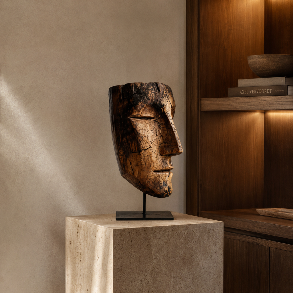 ARBYNART Weathered Serenity Face Sculpture