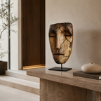 ARBYNART Weathered Serenity Face Sculpture