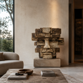 ARBYNART Weathered Totem Head Sculpture