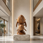 ARBYNART Whale Family Wood Sculpture