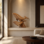 ARBYNART Whale Family Wood Sculpture