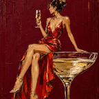 ARBYNART POP Art | A Silent Toast in Crimson