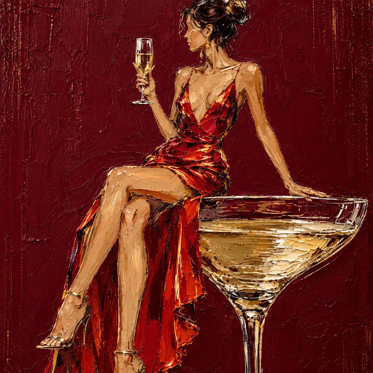 ARBYNART POP Art | A Silent Toast in Crimson
