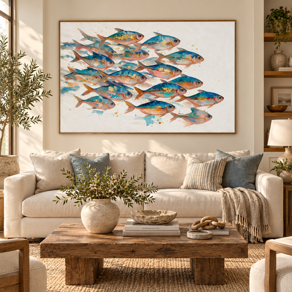 ARBYNART Abstract Art | A Symphony of Gilded Shoals