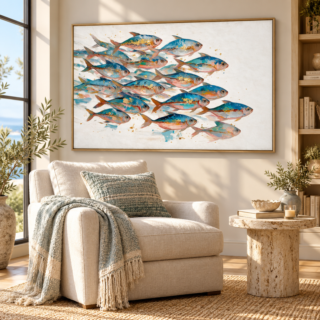 ARBYNART Abstract Art | A Symphony of Gilded Shoals