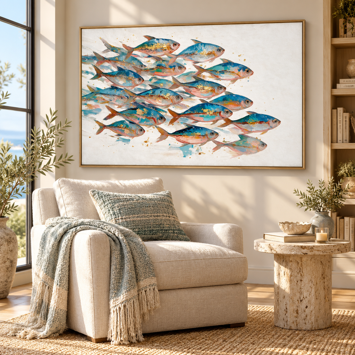 ARBYNART Abstract Art | A Symphony of Gilded Shoals