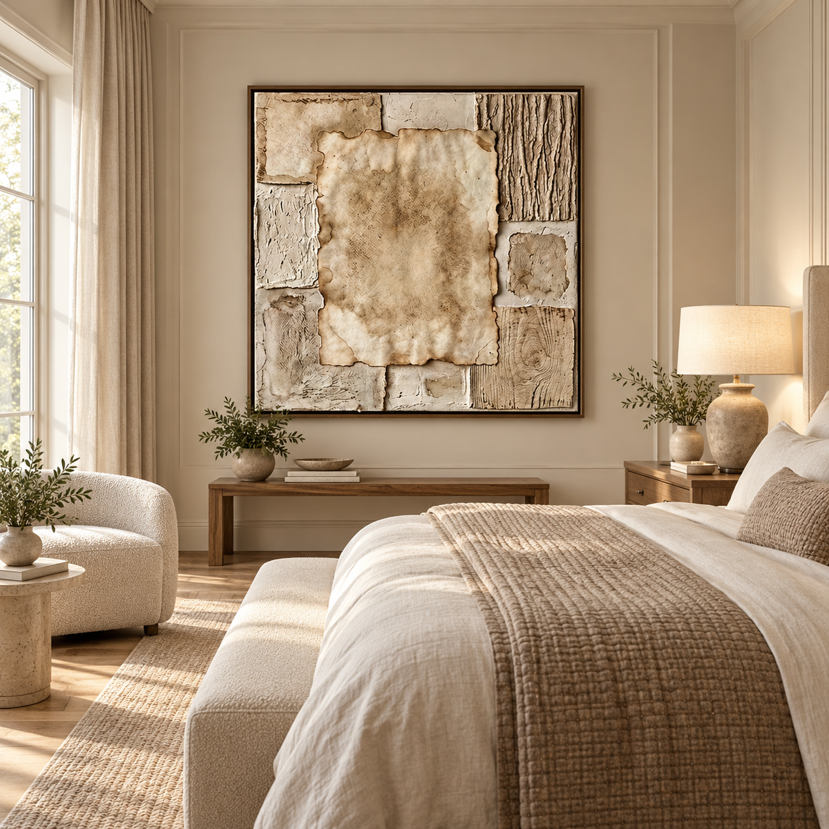 ARBYNART Wabi-Sabi Art | Aged Linen Layers