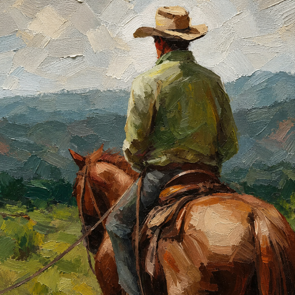 ARBYNART Vintage Americana Art | At Rest Before the Distant Ridge