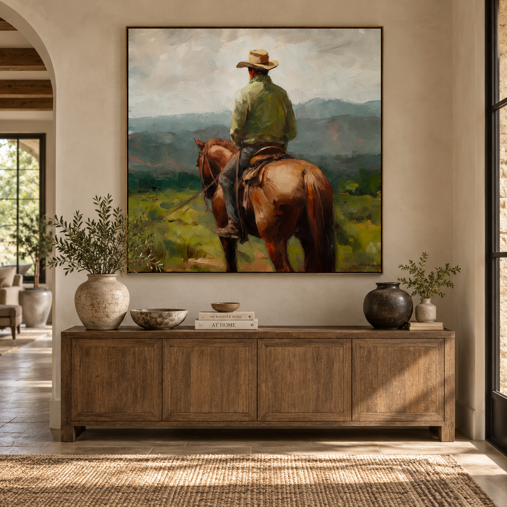 ARBYNART Vintage Americana Art | At Rest Before the Distant Ridge