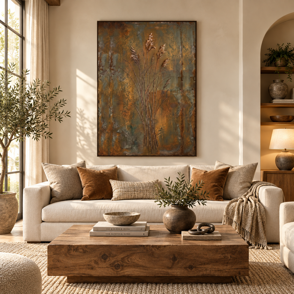 ARBYNART Wabi-Sabi Art | Autumn Reed Stillness