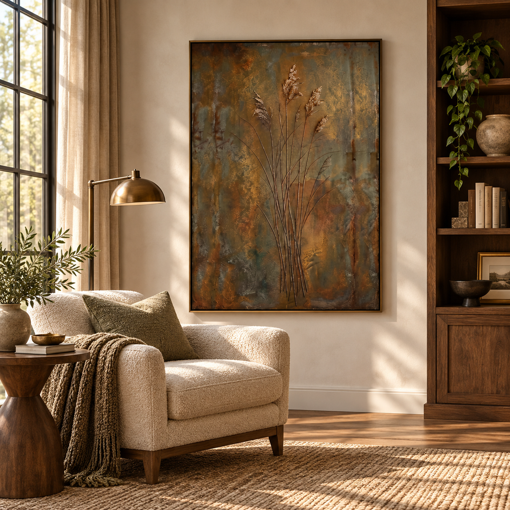 ARBYNART Wabi-Sabi Art | Autumn Reed Stillness