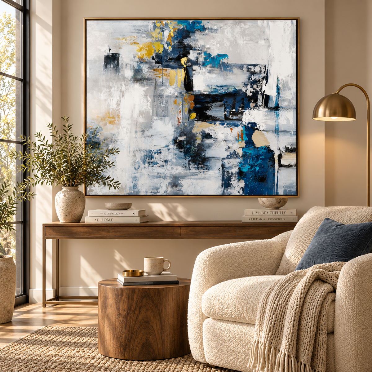 ARBYNART Abstract Art | Azure Echoes Beyond the Mist