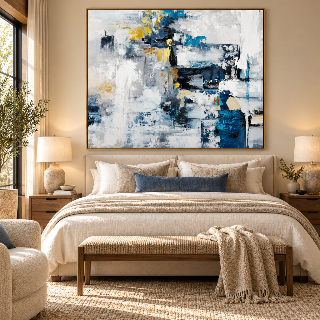 ARBYNART Abstract Art | Azure Echoes Beyond the Mist