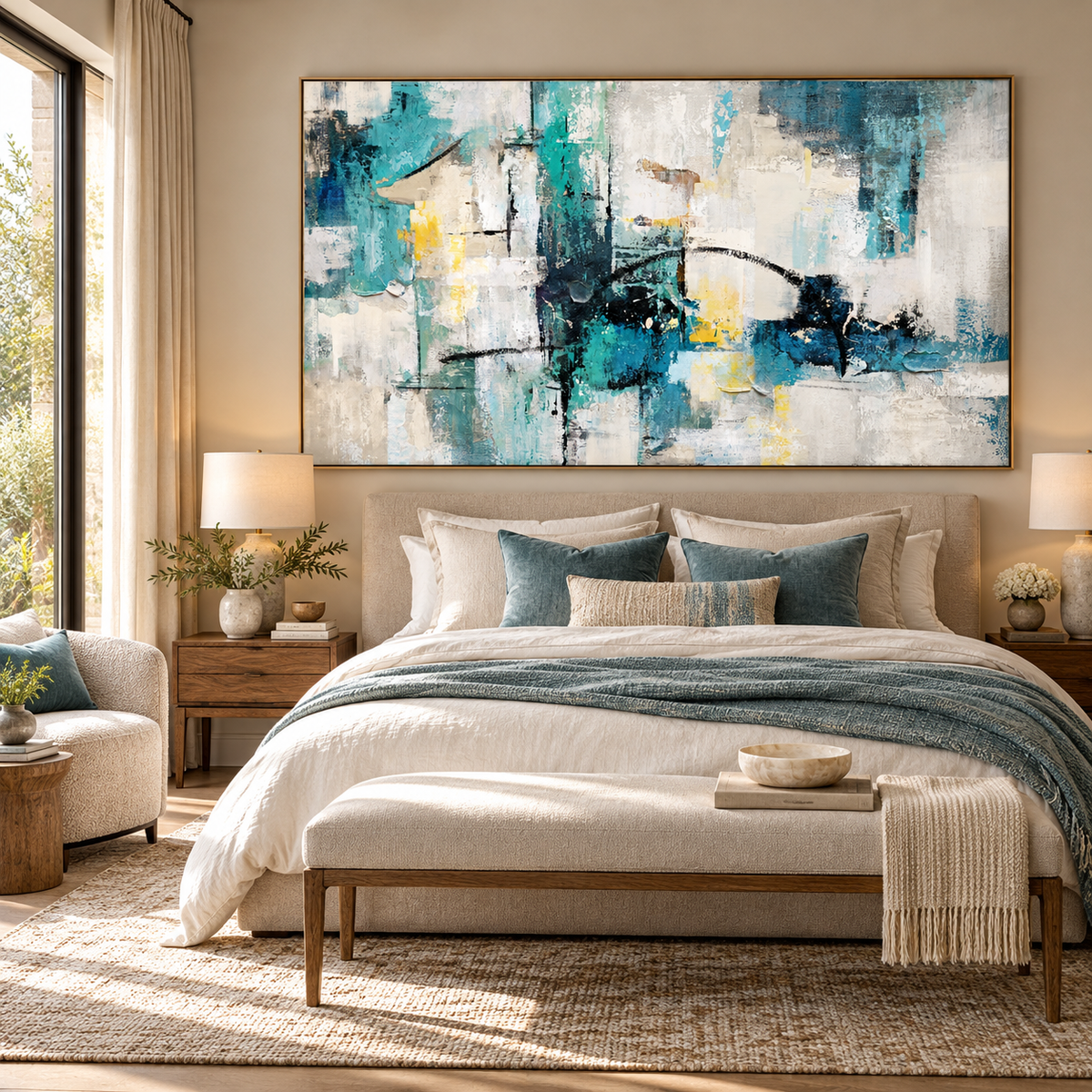 ARBYNART Abstract Art | Azure Echoes of Light