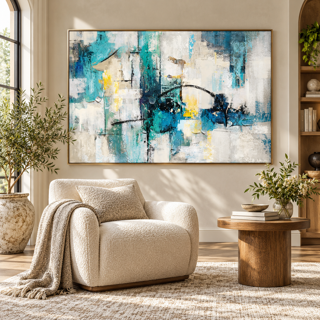 ARBYNART Abstract Art | Azure Echoes of Light