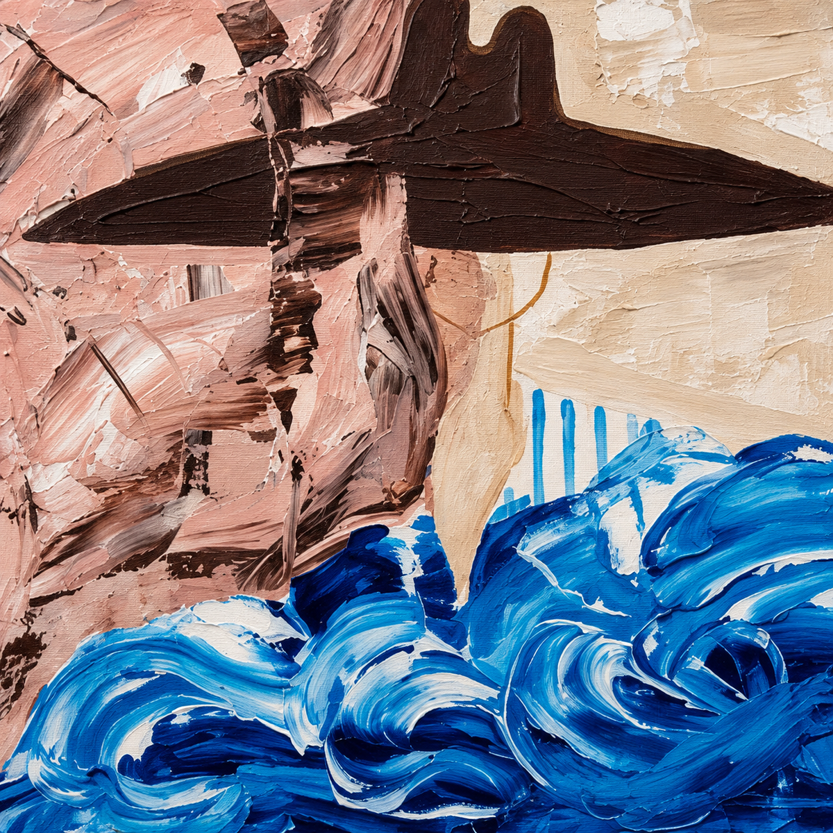 ARBYNART Americana Art | Azure Tide with Floating Hat