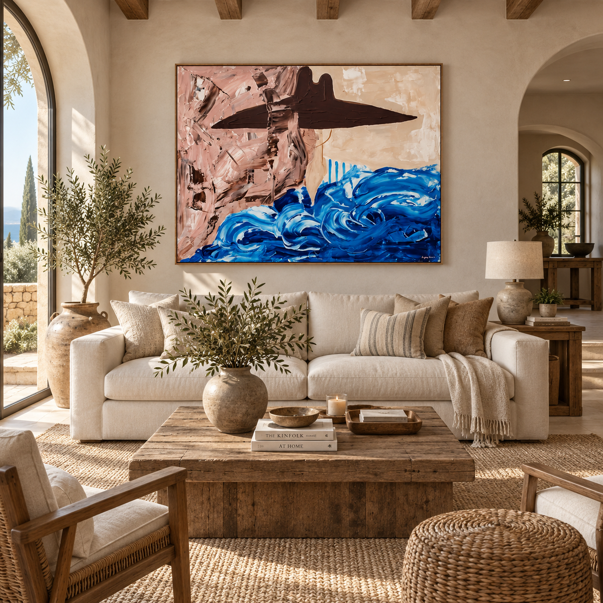 ARBYNART Americana Art | Azure Tide with Floating Hat