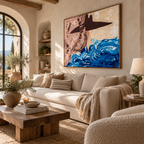 ARBYNART Americana Art | Azure Tide with Floating Hat