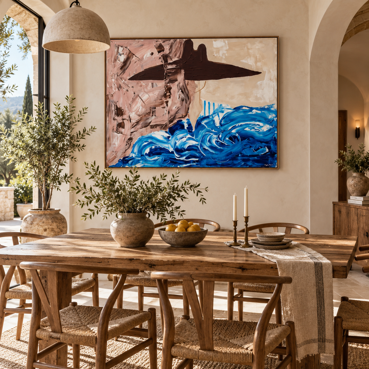 ARBYNART Americana Art | Azure Tide with Floating Hat