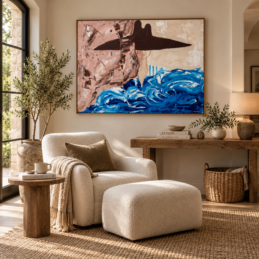 ARBYNART Americana Art | Azure Tide with Floating Hat