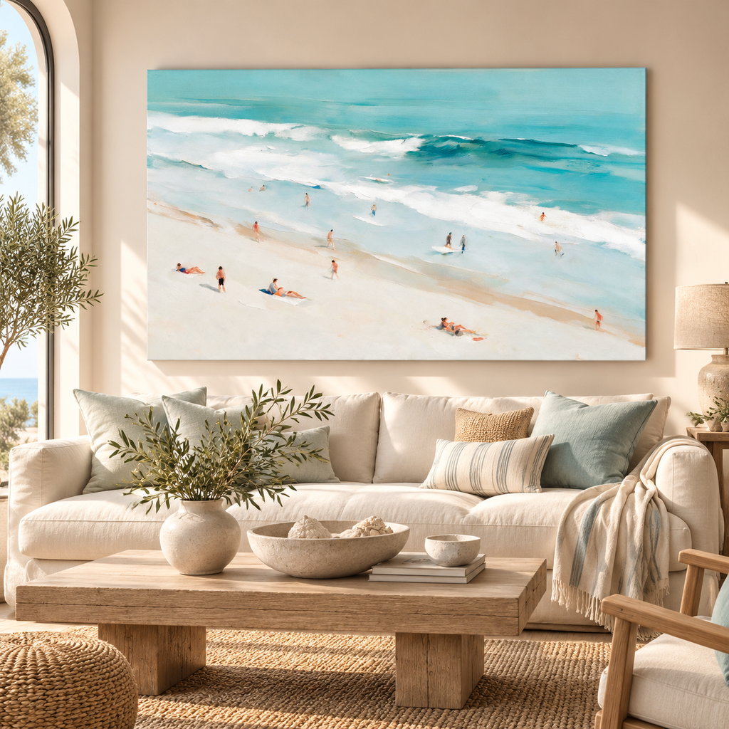 ARBYNART Impressionist Art | Bathers Scattered Along the Surf