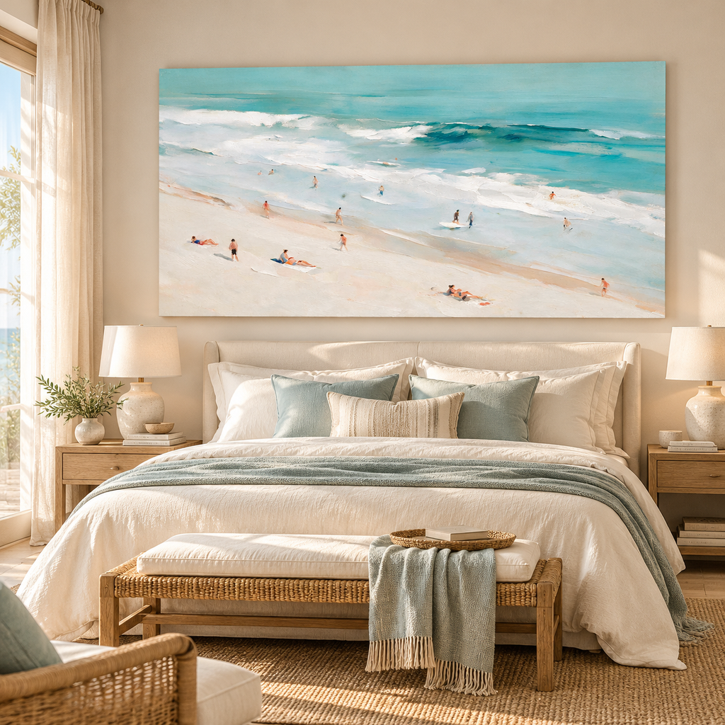 ARBYNART Impressionist Art | Bathers Scattered Along the Surf