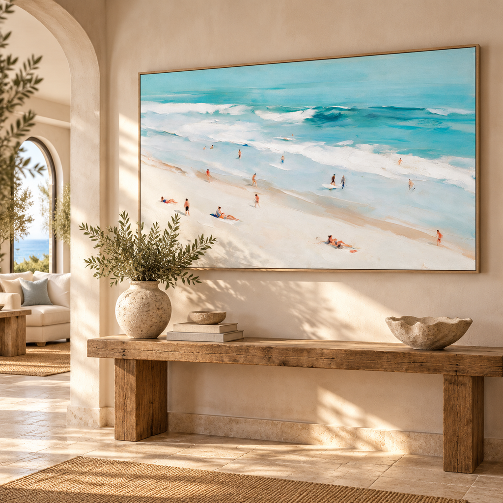 ARBYNART Impressionist Art | Bathers Scattered Along the Surf