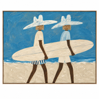 ARBYNART Vintage Americana Art | Beachside Cowboy Surfers
