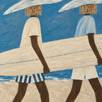 ARBYNART Vintage Americana Art | Beachside Cowboy Surfers