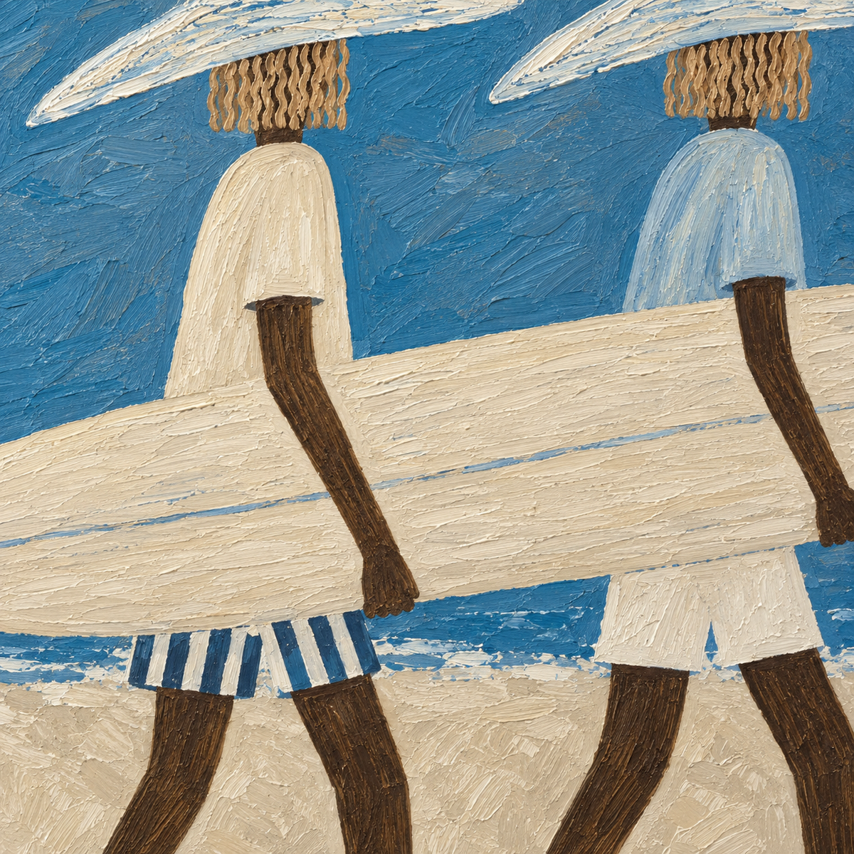 ARBYNART Vintage Americana Art | Beachside Cowboy Surfers