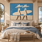 ARBYNART Vintage Americana Art | Beachside Cowboy Surfers