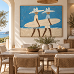 ARBYNART Vintage Americana Art | Beachside Cowboy Surfers
