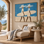 ARBYNART Vintage Americana Art | Beachside Cowboy Surfers