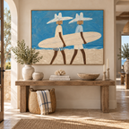 ARBYNART Vintage Americana Art | Beachside Cowboy Surfers