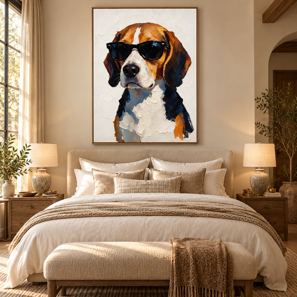 ARBYNART Impressionist Art | Beagle with Tilted Chin