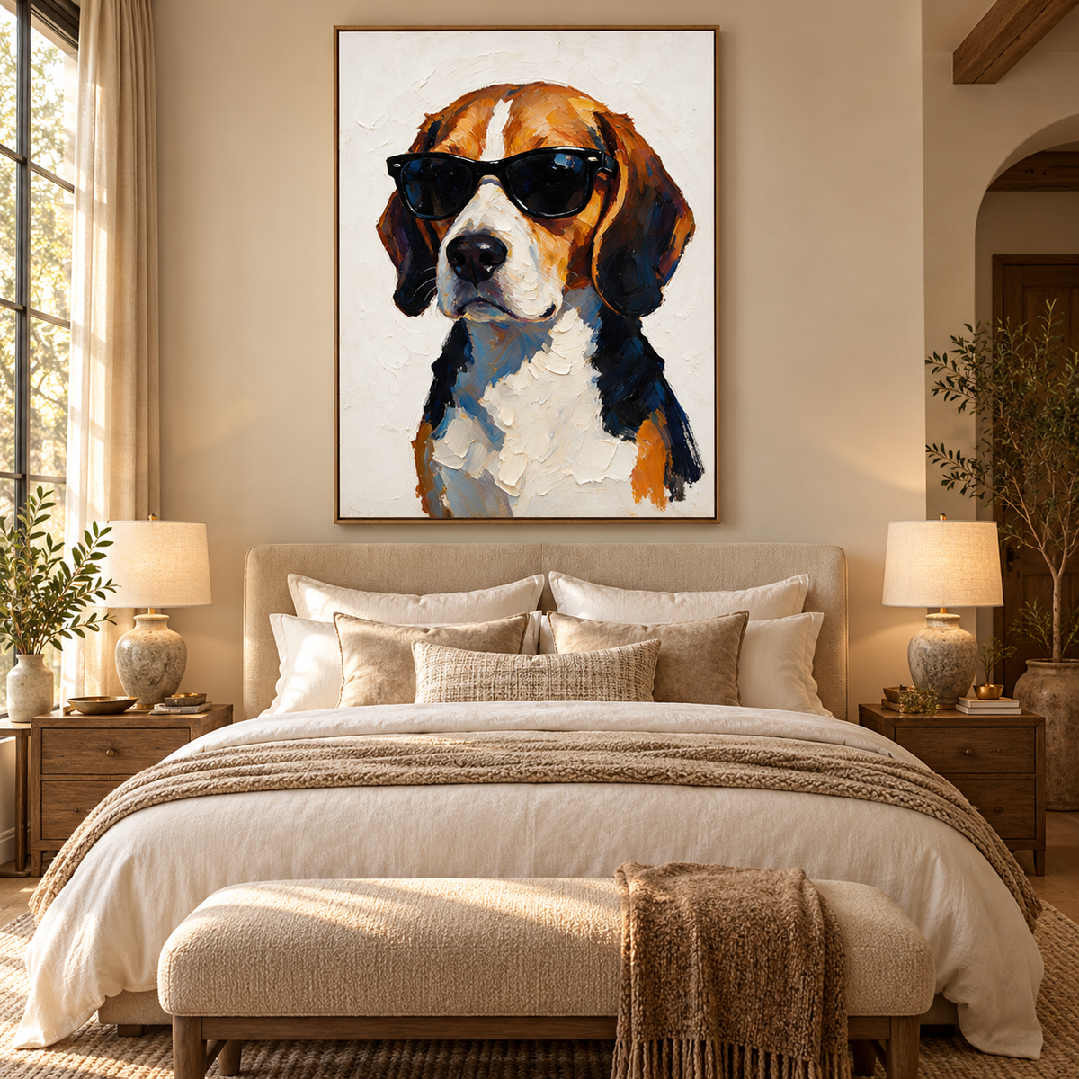 ARBYNART Impressionist Art | Beagle with Tilted Chin