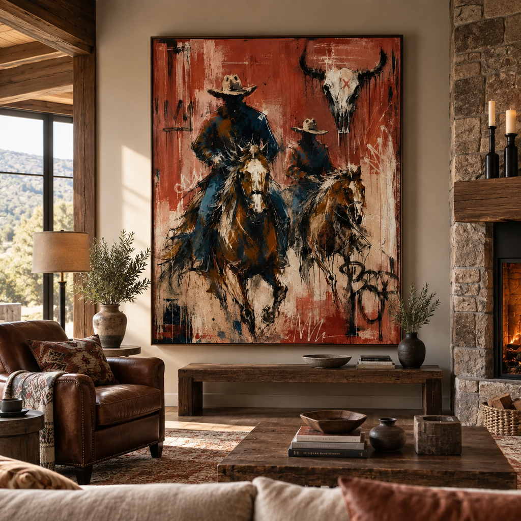 ARBYNART Vintage Americana Art | Beneath the Horned Remnant