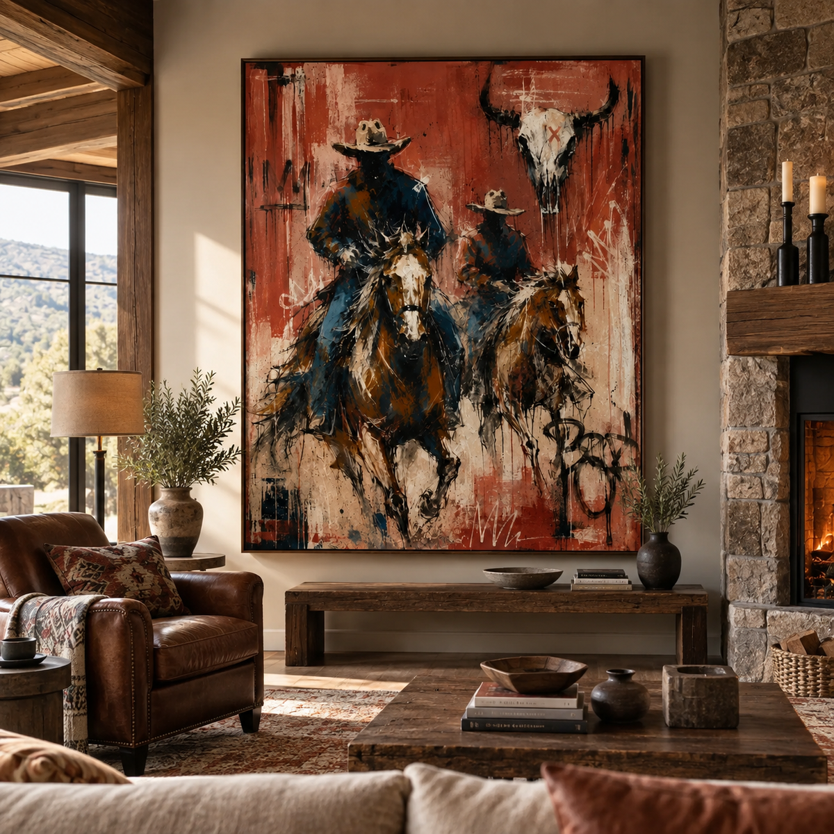 ARBYNART Vintage Americana Art | Beneath the Horned Remnant
