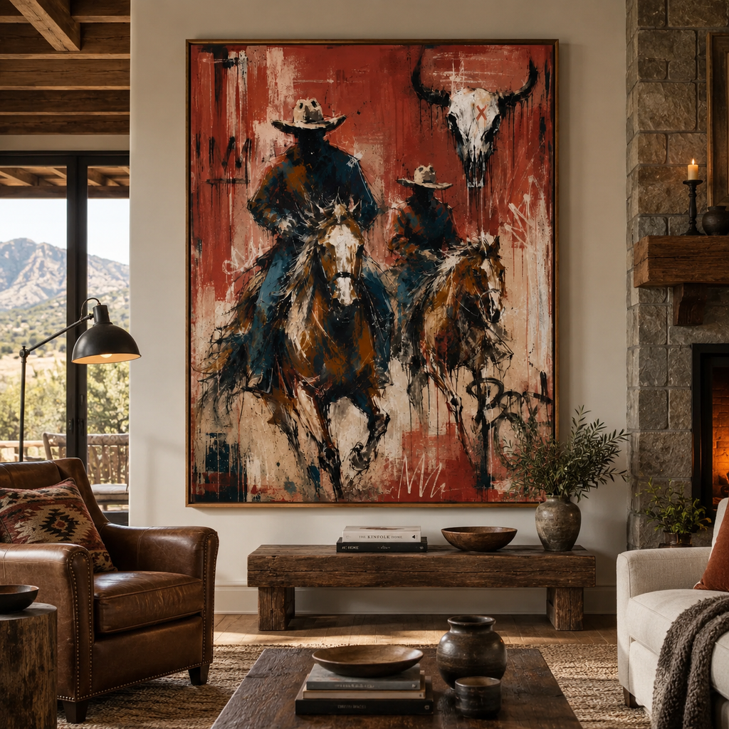ARBYNART Vintage Americana Art | Beneath the Horned Remnant