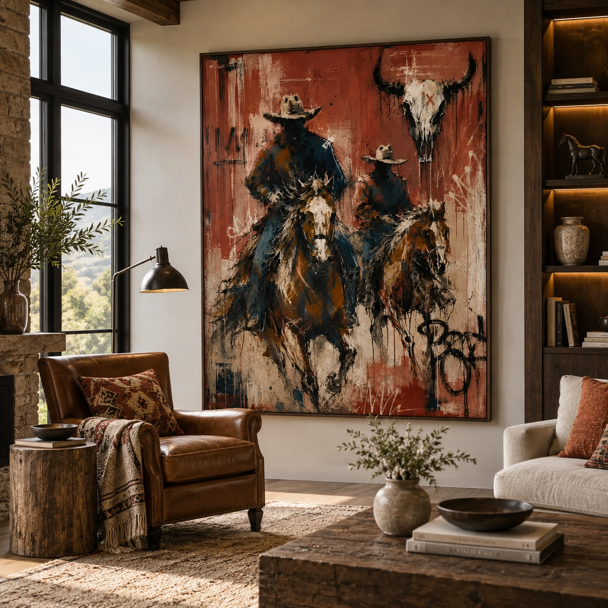 ARBYNART Vintage Americana Art | Beneath the Horned Remnant