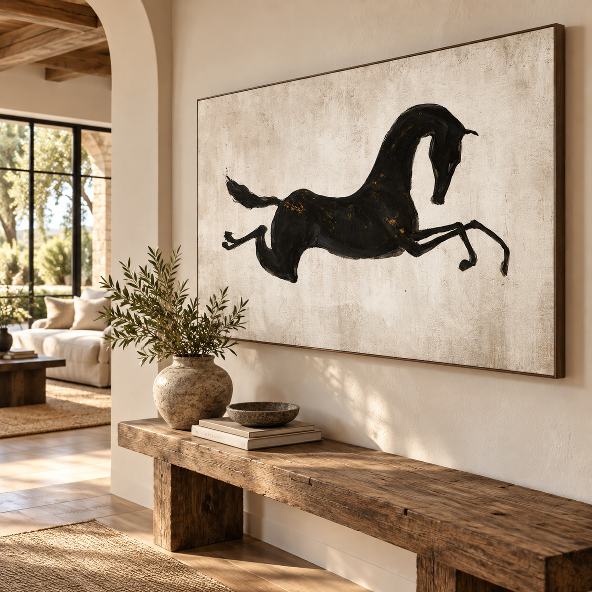 ARBYNART Americana Art | Black Stallion in Flight