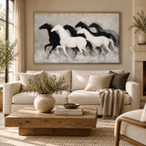 ARBYNART Americana Art | Black and White Horse Herd