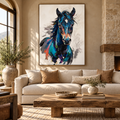ARBYNART Americana Art | Blue Horse Facing Forward