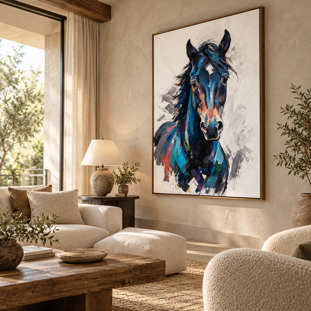 ARBYNART Americana Art | Blue Horse Facing Forward