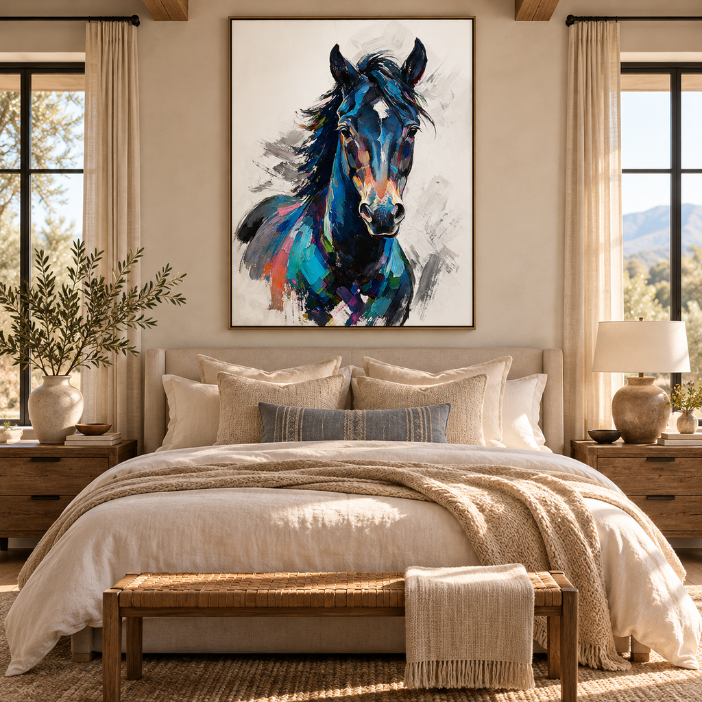 ARBYNART Americana Art | Blue Horse Facing Forward