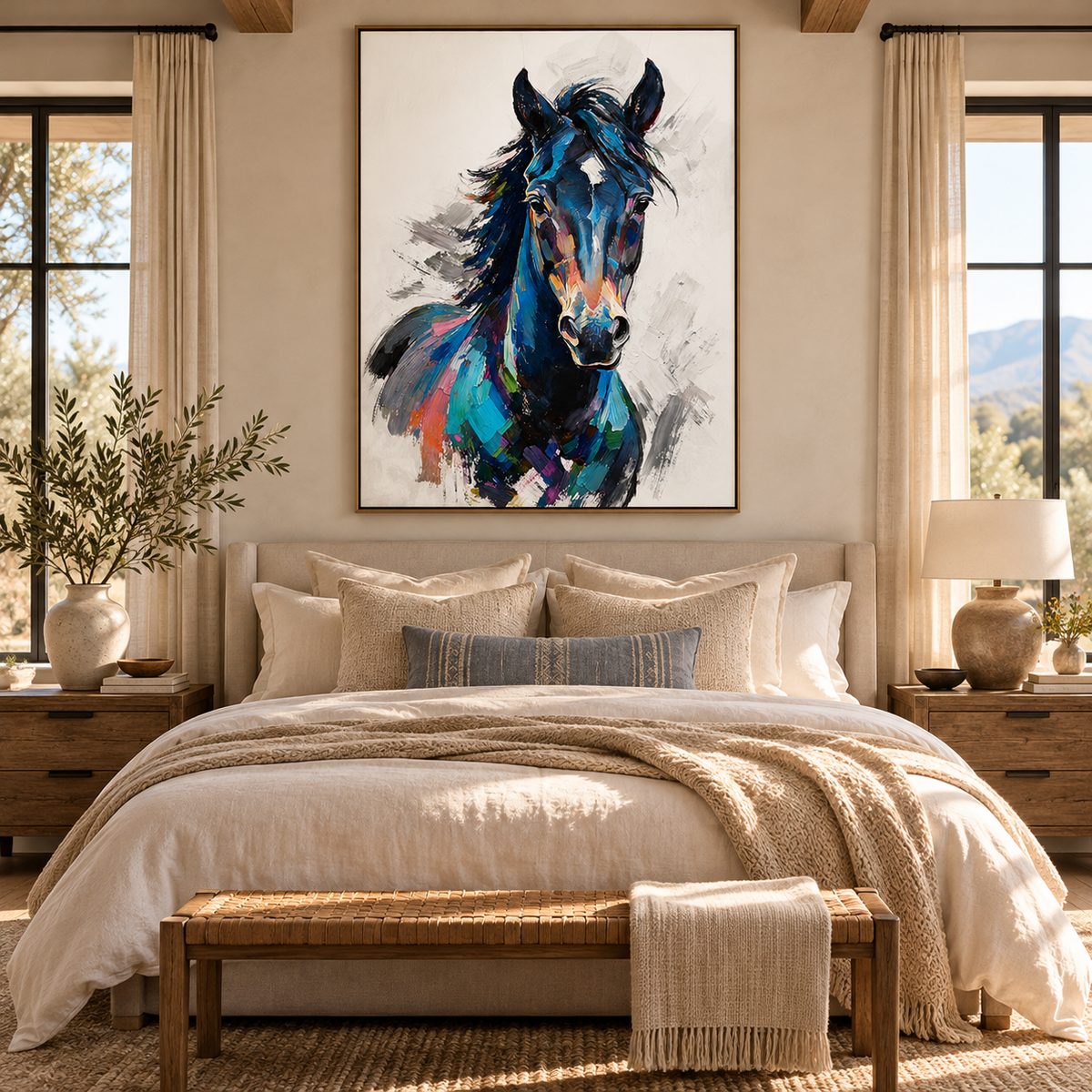 ARBYNART Americana Art | Blue Horse Facing Forward
