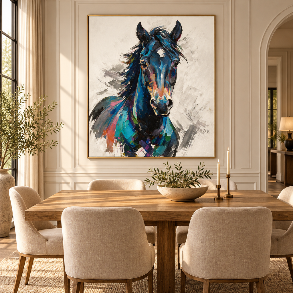 ARBYNART Americana Art | Blue Horse Facing Forward