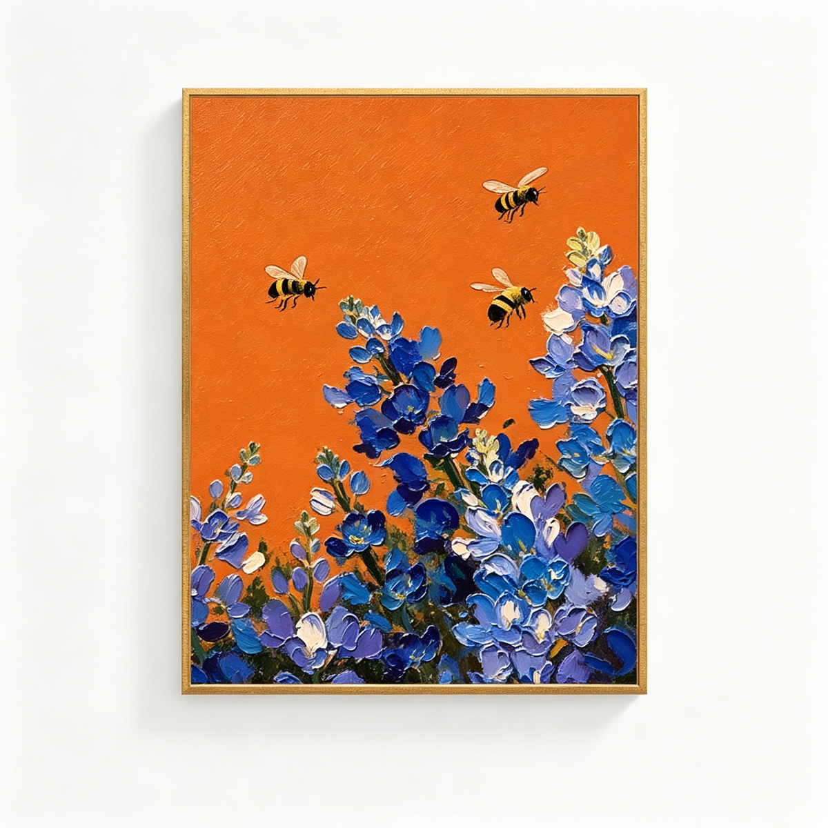 ARBYNART 3D Textured Art | Bluebonnet Bee Dance