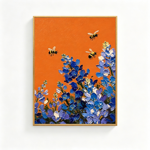 ARBYNART 3D Textured Art | Bluebonnet Bee Dance